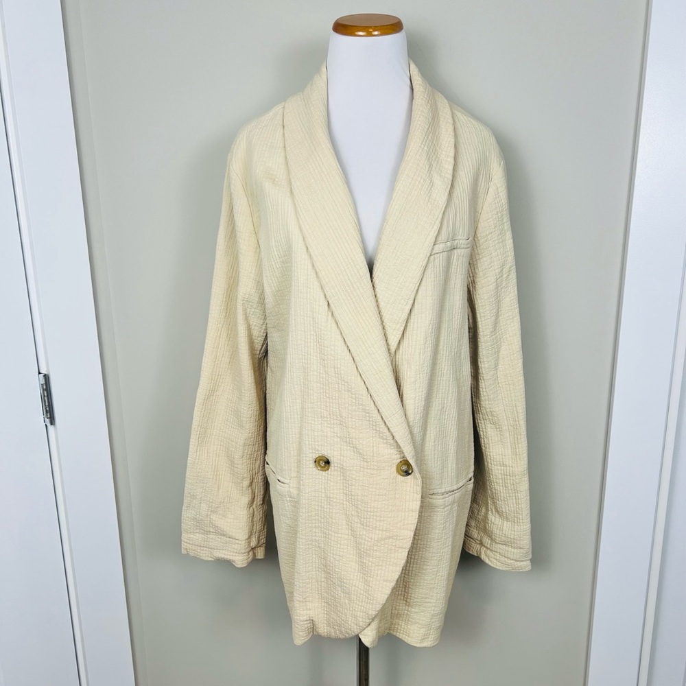Free People Cream Textured Blazer